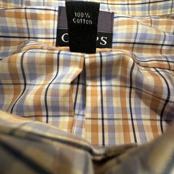 Men's Chaps Plaid Long Sleeve Button Down Dress Shirt - 17 1/2" - Picture 7 of 7